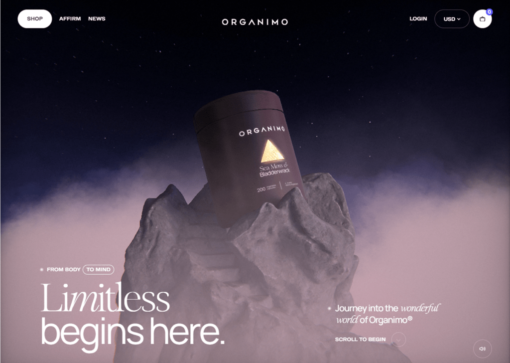organimo interactive 3d website