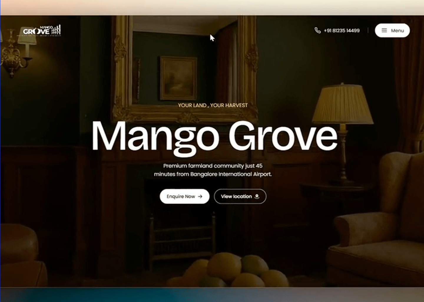 Mango Grove Website ui ux design