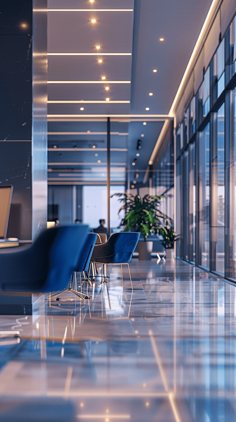 Ultra realistic modern office interior minimalist